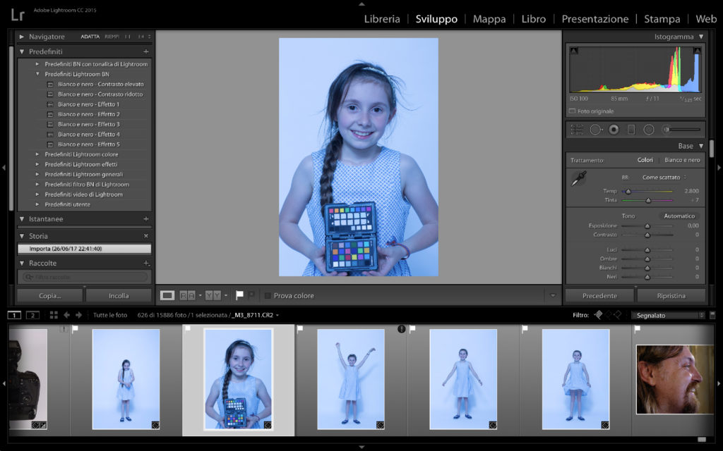 Un batch di immagini da bilanciare in Lightroom