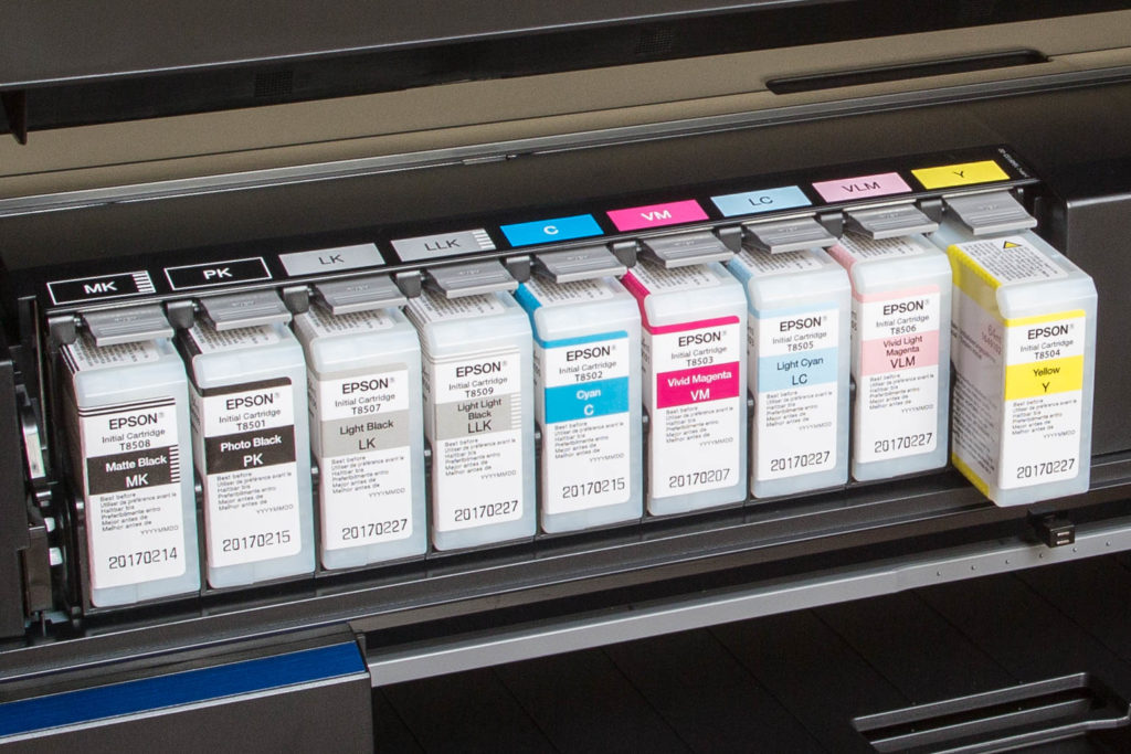 Il set di inchiostri di una stampante inkjet Epson